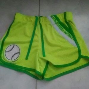 Shorts that say Softball on them
